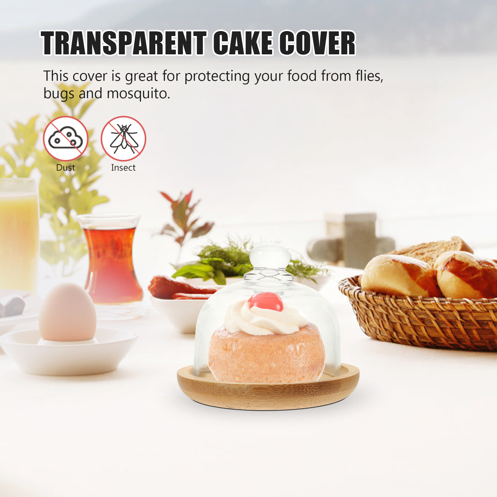 Plastic Dome Clear - Juego de Plato para Pastel de